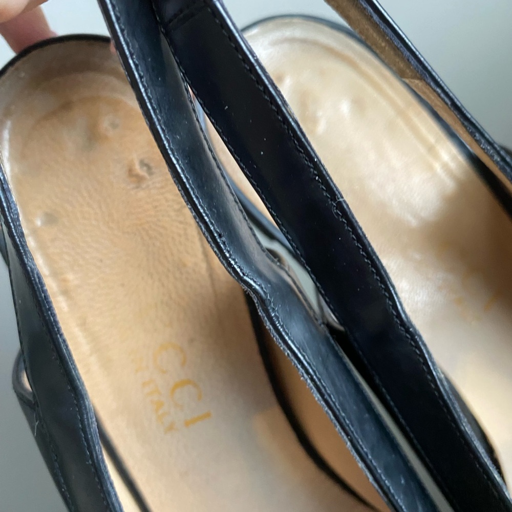 Vintage Gucci Black Slingback Heels - Picture 5 of 5